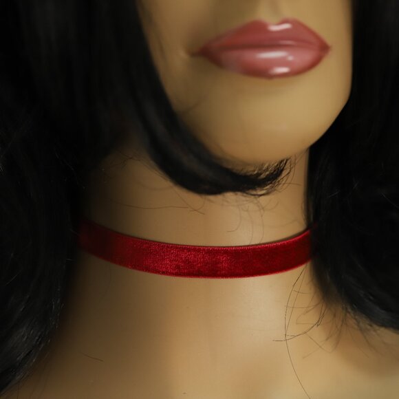 Red Velvet Choker Japanese velvet Adjustable Necklace red Chokers (#58) - Picture 11 of 11